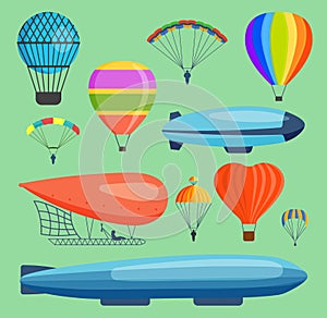 Aerostats air vector balloon transport sky hot fly adventure journey and old style balloon air travel transportation