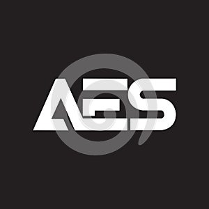 AES letter logo design on black background.AES creative initials letter logo concept.AES letter design photo