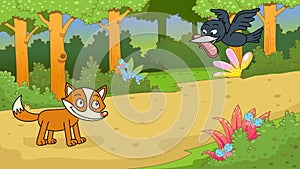 Aesop`s fable The Fox and the Crow