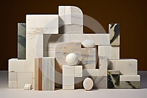 aesthetic arrangement of marble offcuts