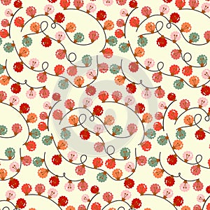 aesthetik Christmas lights string seamless pattern background vector illustration