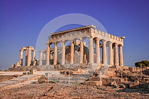 Afaia Temple on Aegina island, Saronic Gulf, Greece