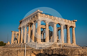 Afaia Temple on Aegina island, Saronic Gulf, Greece photo