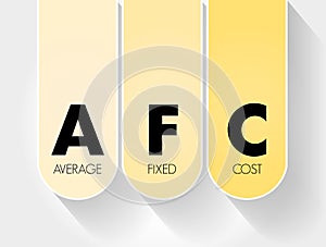 AFC - Average Fixed Cost acronym, business concept background