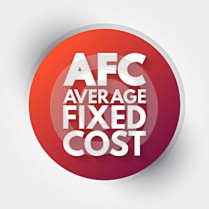 AFC - Average Fixed Cost acronym, business concept background