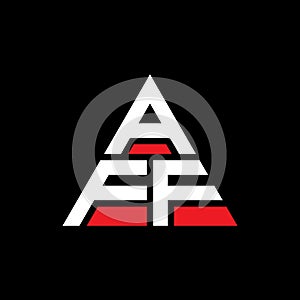 AFF triangle letter logo design with triangle shape. AFF triangle logo design monogram. AFF triangle vector logo template with red