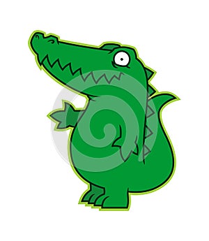 Affable alligator or croc cartoon character mascot