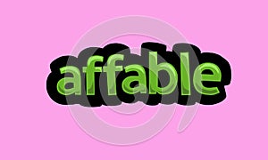 AFFABLE writing vector design on a pink background