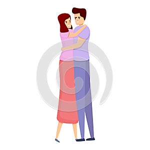 Affection attachment icon, cartoon style