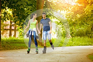 Affectionate couple having leisure recreation