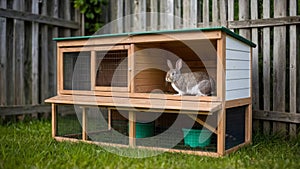 Affectionate Pet Rabbit Inside a Cozy Cabinet: Capturing the Essence of Adorable and Caring Animal Companions