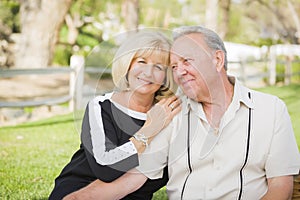 Affectionate Senior Couple Portrait At The Park