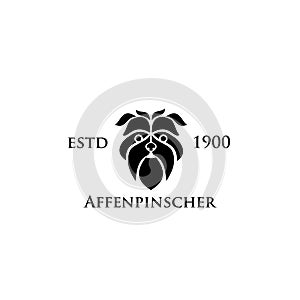 Affenpinscher dog logo icon designs illustration