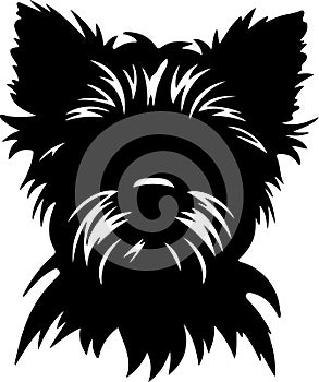 Affenpinscher Puppy Black Silhouette Generative Ai