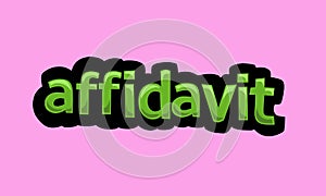 AFFIDAVIT writing vector design on a pink background