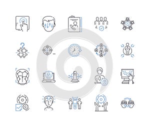 Affiliate agreements line icons collection. Collaboration, Agreement, Commissions, Revenue, Partner, Sales, Marketing