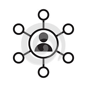 Affiliate icon vector in black. Solid flat icon.