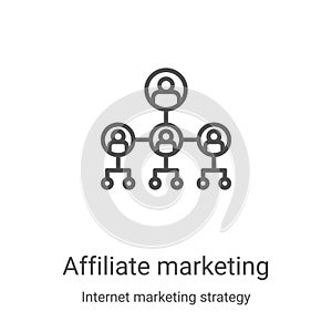 affiliate marketing icon vector from internet marketing strategy collection. Thin line affiliate marketing outline icon vector
