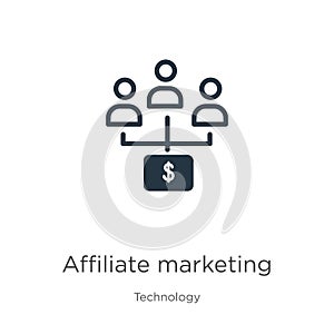 Affiliate marketing icon vector. Trendy flat affiliate marketing icon from technology collection isolated on white background.