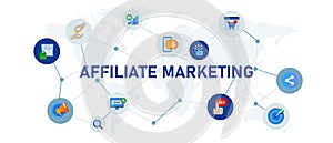 Affiliate marketing program icon connected concept of internet sales method of affiliation photo