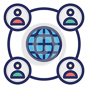 Affiliate network, global connectivity .  Vector icon which can easily modify or editable photo