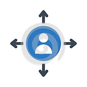 Affiliated glyph color vector icon