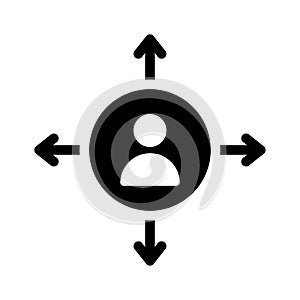 Affiliated glyph flat vector icon