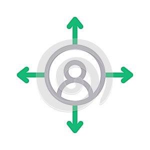Affiliated glyph color vector icon