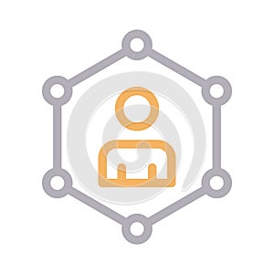 Affiliated thin color line vector icon