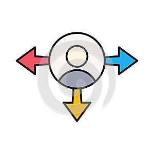 Affiliated vector flat color line icon