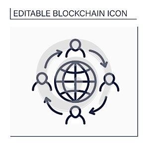 Affiliation network line icon photo