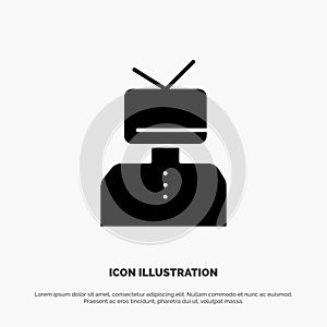 Affirmation, Affirmations, Esteem, Happy, Person solid Glyph Icon vector