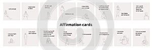 Affirmation cards with young girls. Positive quotes, phrases, sayings.