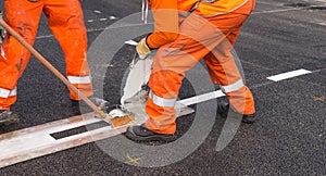 Affixing line marking