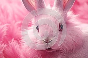 Afflicted Rabbit pink eye mammal. Generate Ai