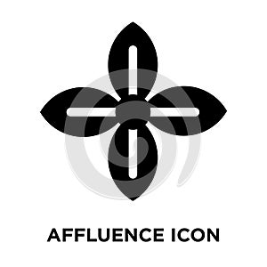 Affluence icon vector isolated on white background, logo concept