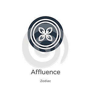 Affluence icon vector. Trendy flat affluence icon from zodiac collection isolated on white background. Vector illustration can be