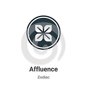 Affluence vector icon on white background. Flat vector affluence icon symbol sign from modern zodiac collection for mobile concept