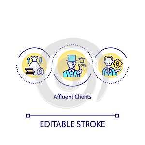 Affluent clients concept icon