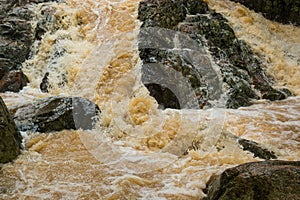 Affluent Waterfall in rain season on island Koh Samui, Thailand