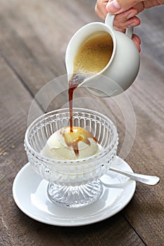 Affogato, italian dessert