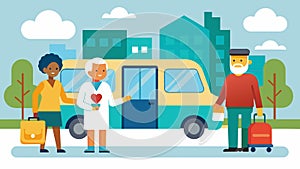 An affordable and accessible public transportation service specifically for seniors offering doortodoor pickup and photo