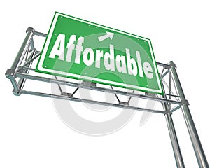 Affordable Best Value Low Price Words Freeway Sign