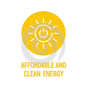 Affordable and clean energy color icon. Corporate social responsibility. Sustainable Development Goals. SDG color sign. Pictogram