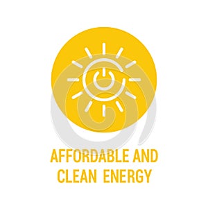 Affordable and clean energy color icon. Corporate social responsibility. Sustainable Development Goals. SDG color sign. Pictogram photo