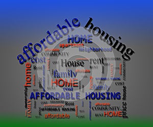 Affordable Housing wordcloud concept photo