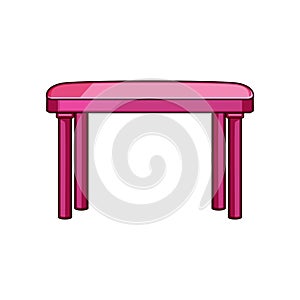 affordable plastic table cartoon vector illustration