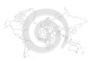 world map outline stock vector