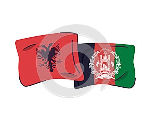 Afganistan and albania flags countries isolated icon photo