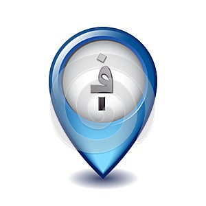 Afghan afghani symbol on Mapping Marker vector icon. photo